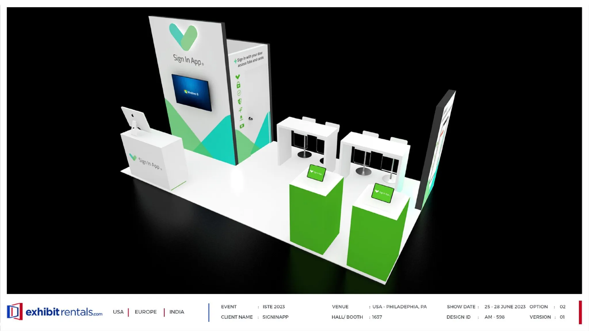 10x20 Peninsula booth design by Exhibit-Rentals